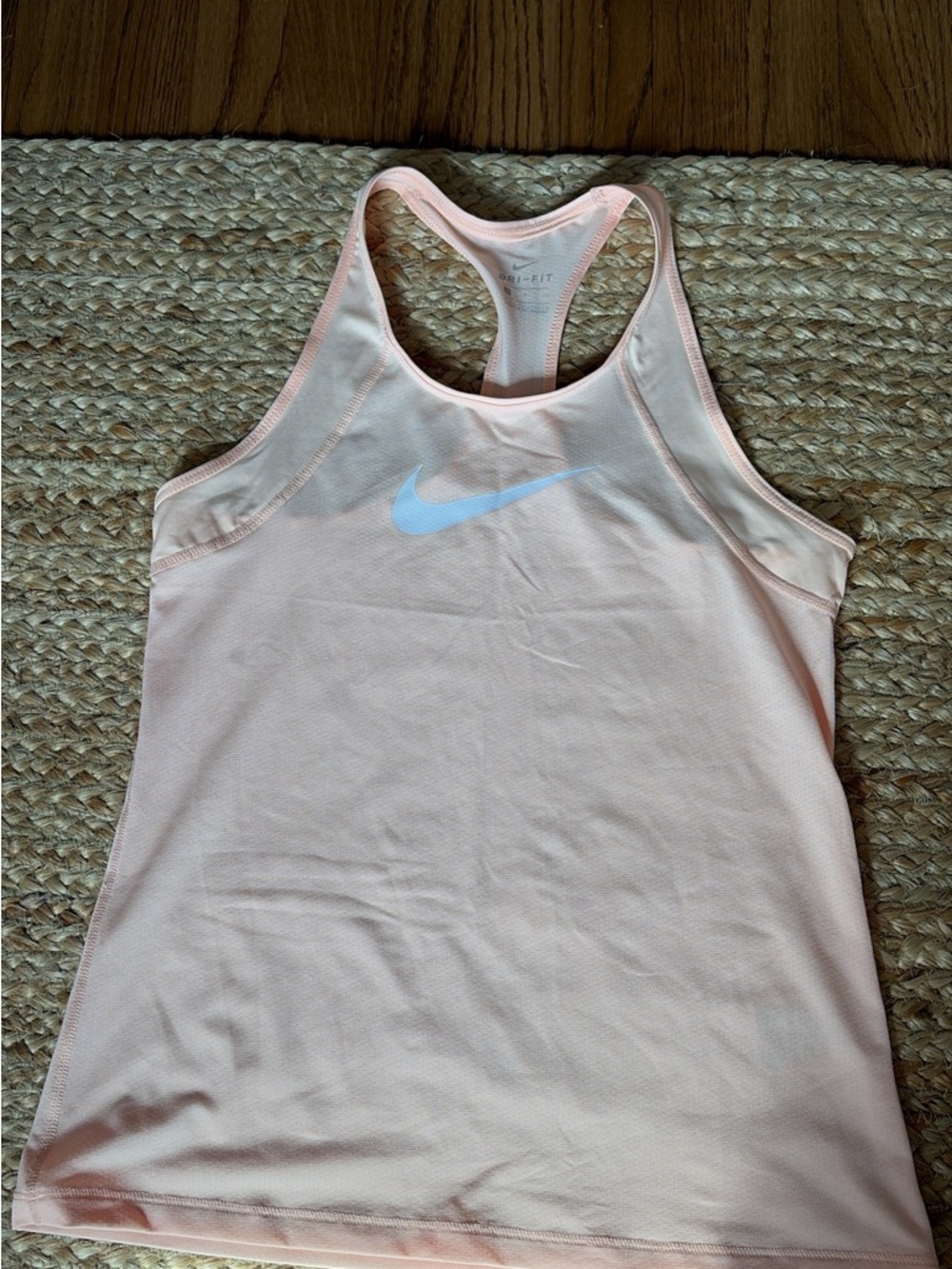 Nike Light Pink Racerback Tank with White Swoosh